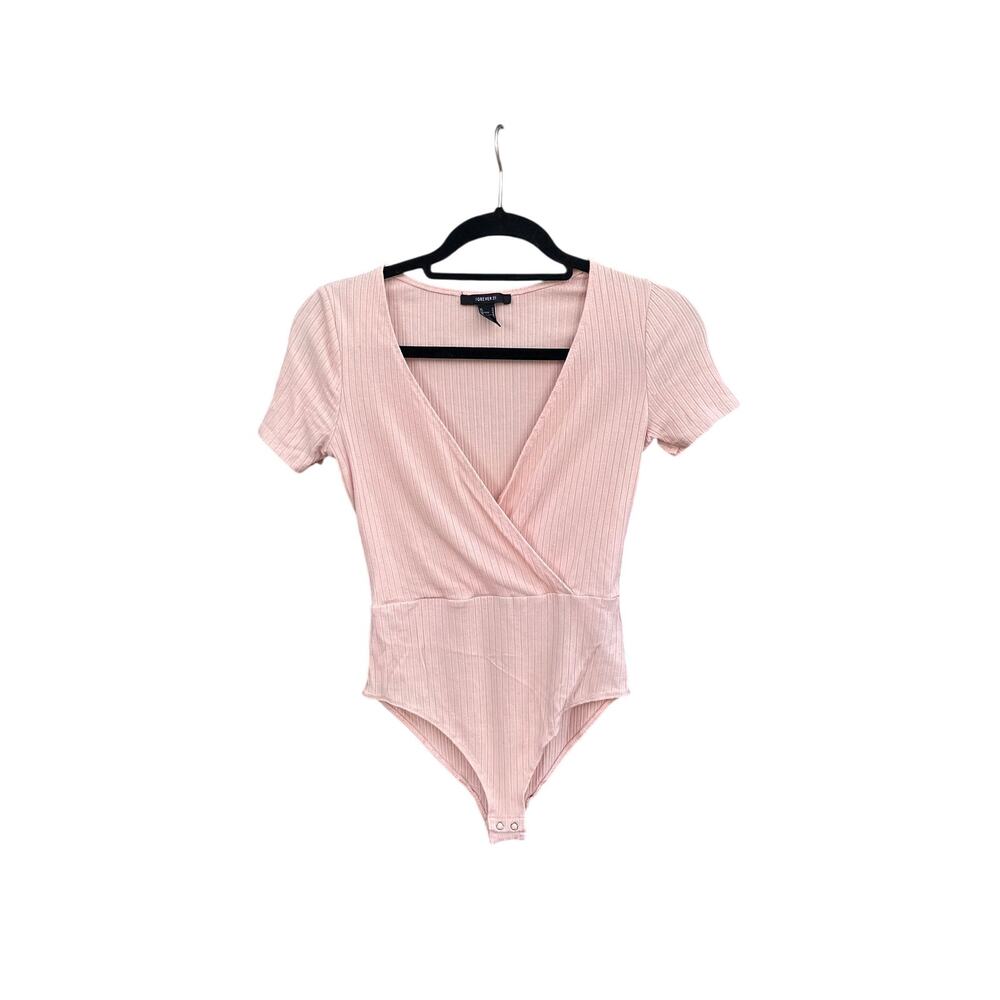 Forever 21 Ribbed Bodysuit in Pink